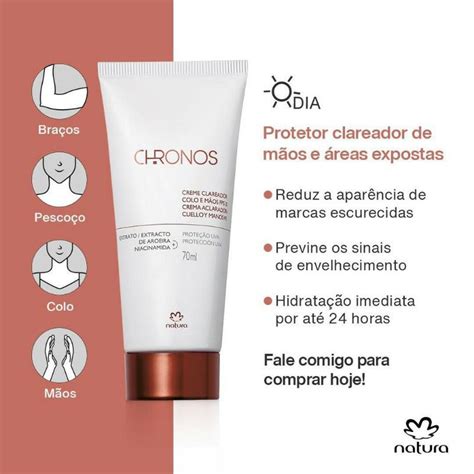 Natura Creme Clareador Colo E Mãos Chronos Fps 30 70ml Original e