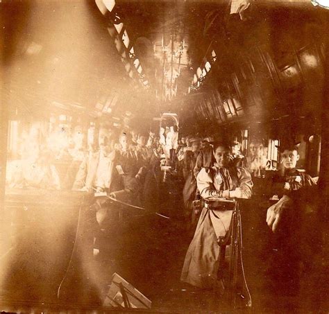 Interior of a passenger rail car on its way to California 1880s