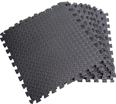 Black Gym Flooring Puzzle Mat Interlocking EVA Floor Tiles Non Slip