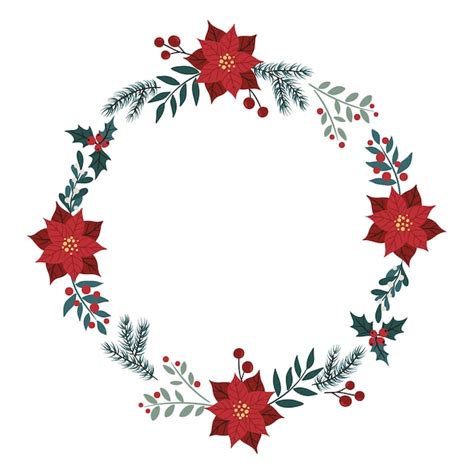 Premium Vector Vector Illustration With A Christmas Wreath Made Of