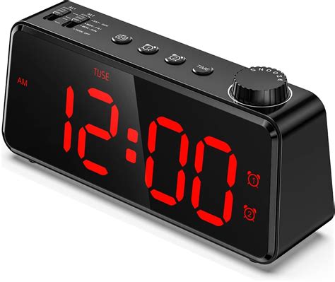 Anjank Digital Alarm Clock With Radio Dimmable Led Display Mains