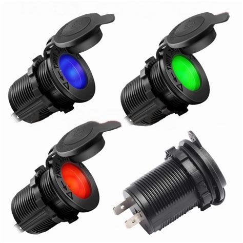 Car Cigarette Lighter Socket V Waterproof Auto Boat Motorcycle