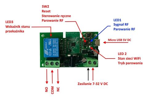 Przekaźnik beznapięciowy Wifi RF Sonoff eWeLink 7 32V USB do