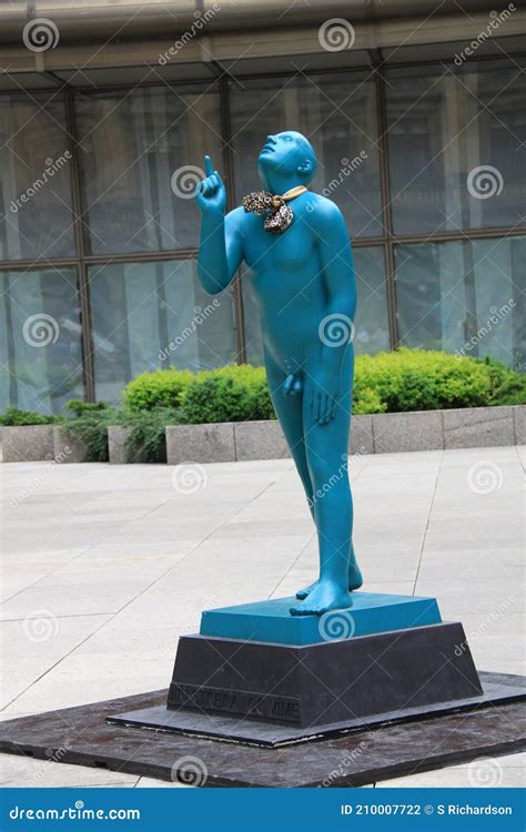 Blue Naked Man Statue Prague 2011 Editorial Photography Image Of