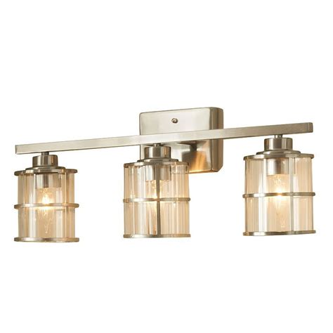 Shop allen + roth 3-Light Kenross Brushed Nickel Bathroom Vanity Light ...