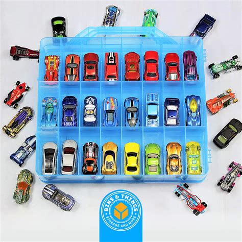 Snapklik Bins Things Hot Wheels Display Case And Toy Car Storage Organizer Double Sided