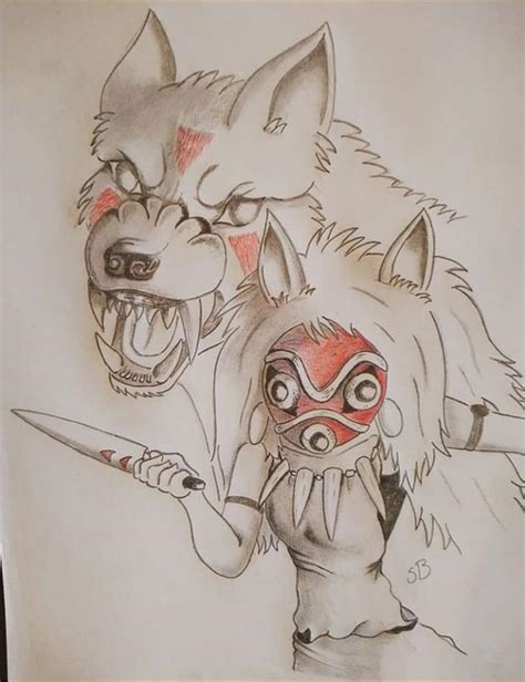 Princess Mononoke Drawing By Scott Boults Pixels