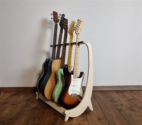 Display Your Guitar Collection In Style With Our Sturdy Wooden Rack For 5 Guitars Etsy