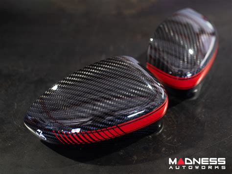 FIAT 500 Mirror Covers Carbon Fiber ABARTH Yellow Style