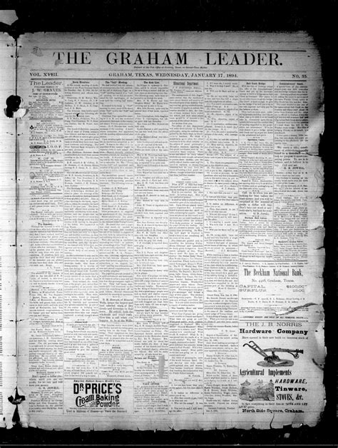 The Graham Leader Graham Tex Vol 18 No 35 Ed 1 Wednesday