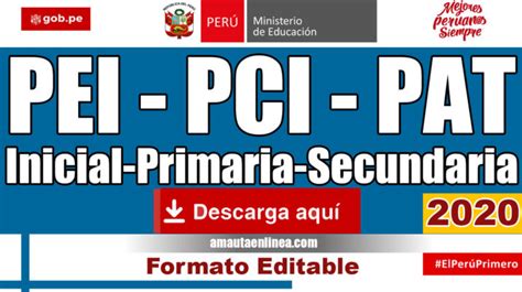 Instrumentos de gestión PEI PAT Y PCI 2020 nivel primaria adaptable