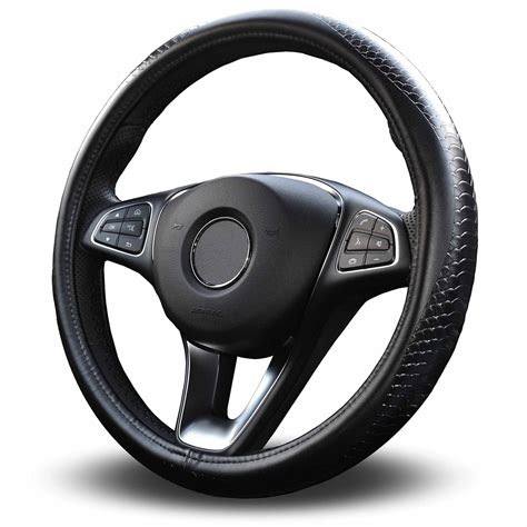 Vitodeco Odorless Luxury Genuine Leather Steering Wheel Cover Dragon