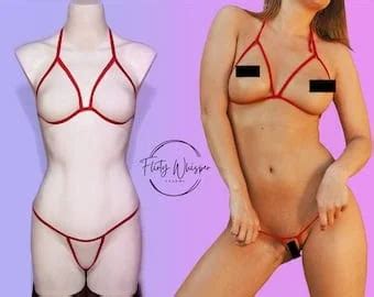 Extreme Micro Bikini Set Slingshot Bikini Open Crotch Lingerie