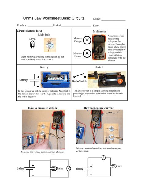 Ohm S Law Worksheet