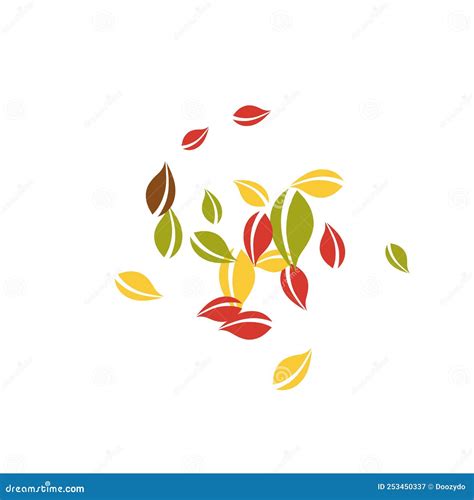 Falling Autumn Leaves Red Yellow Stock Illustration Illustration Of