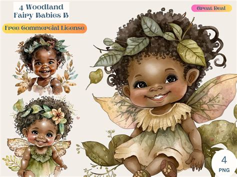 Cute Afro Baby Woodland Fairies African American Fairy Fairy Black