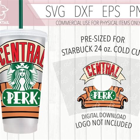 Central Perk Starbucks Cup Wrap Svg Central Perk Starbuck Etsy