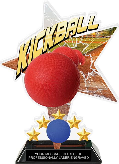 Kickball Shattered Star Colorix Acrylic Trophy 85 Inch Trophy Depot