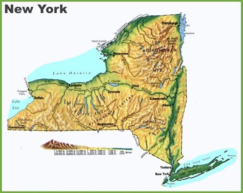 New York Physical Map