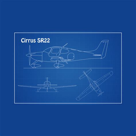 Cirrus Sr22 Airplane Blueprint Drawing Plans Or Schematics For