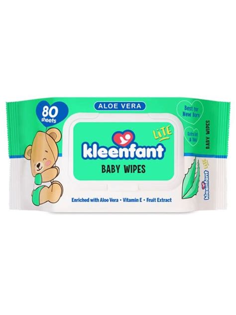 Kleenfant Lite Aloe Vera Scent Baby Wipes 80 Sheets Edamama