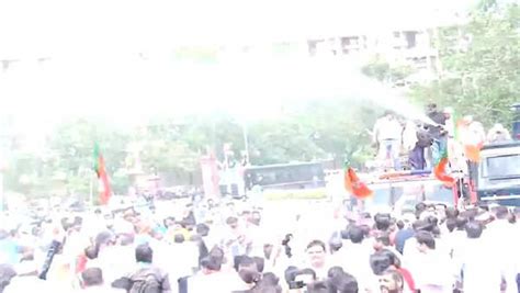 Rajasthan Police Use Water Cannons To Disperse Bjp Workers Protesting