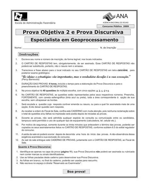 Pdf Prova Objetiva 2 E Prova Discursiva Brarquivos