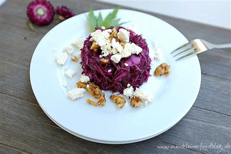 Rotkohl Salat Mit Feta Und Karamellisierten Waln Ssen Schnelle