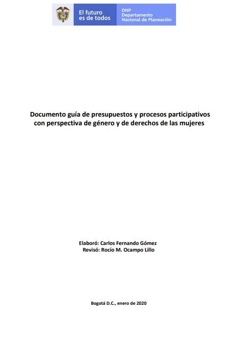 Documento Guía De Presupuestos Participativos Con Perspectiva De Género