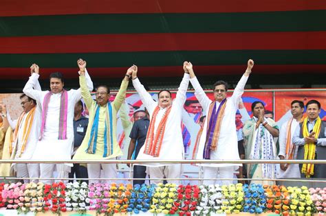 Honble Bjp National President Shri Jp Nadda While Addressing A Public Rally In Santirbazar