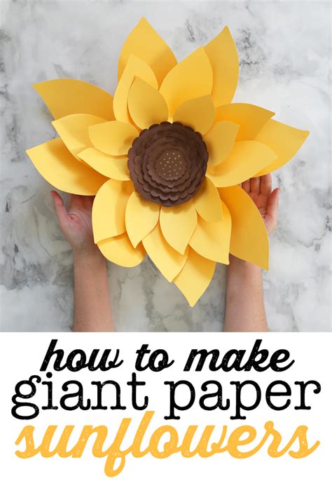 Giant Paper Sunflowers Tutorial Svg Cut Files And Printable Template