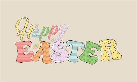 Happy Easter Vector Design Hand Drawn Modern Calligraphy Design Vector