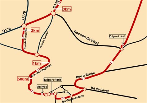 Parcours Route Adélie de Vitré Course cycliste