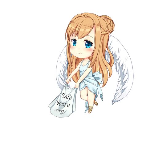 Safebooru 1girl Angel Wings Bangs Blonde Hair Blue Eyes Chibi Greek