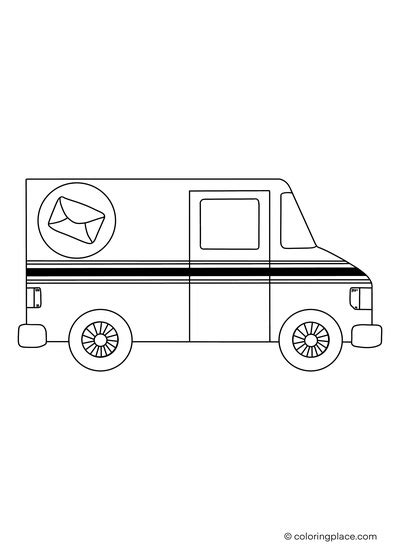 Mail carrier truck – Coloring Place