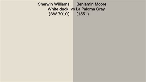 Sherwin Williams White Duck SW 7010 Vs Benjamin Moore La Paloma Gray