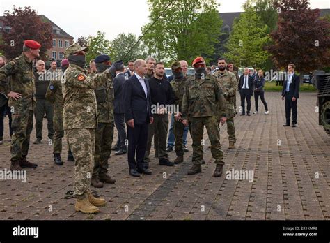 Aachen Deutschland 14 Mai 2023 Kanzler Olaf Scholz mit Präsident