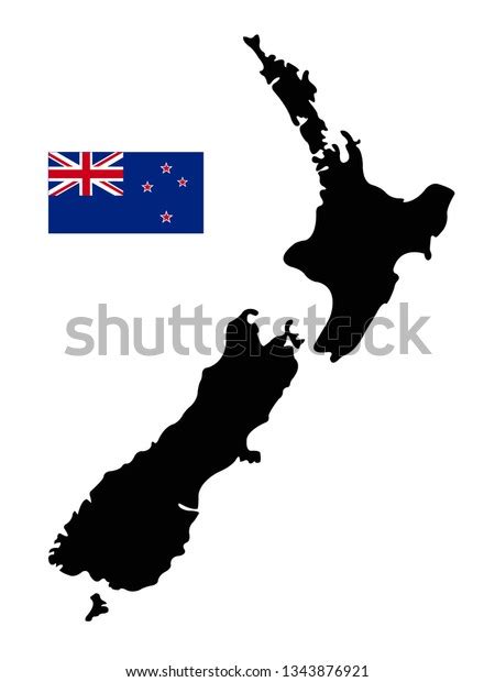 Vector Illustration New Zealand Map Flag Stock Vector Royalty Free