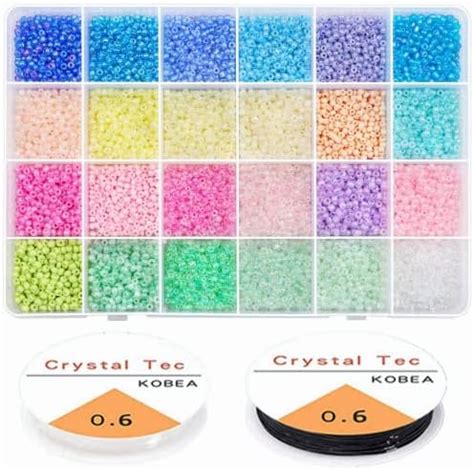 9600 Pcs Glass Seed Beads For Bracelet Making Kit 3mm Seed Beads