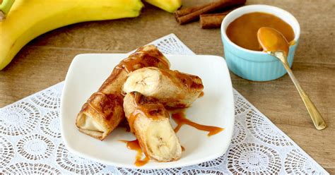 5 Ingredient Dessert Recipe Banana Caramel Egg Rolls Hungry Girl