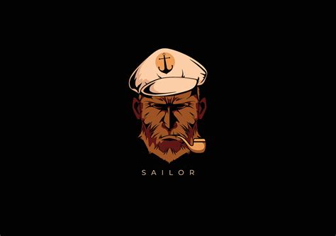 masculine sailor logo  vector art  vecteezy