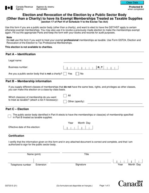 Form GST23 - Fill Out, Sign Online and Download Fillable PDF, Canada ...