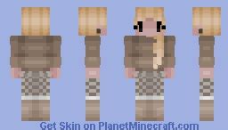 Blonde Chibi Girl Fuzzy Outfit Stockings Boots Minecraft Skin