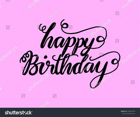 Happy Birthday Greeting Card Modern Calligraphy Stock Vector Royalty