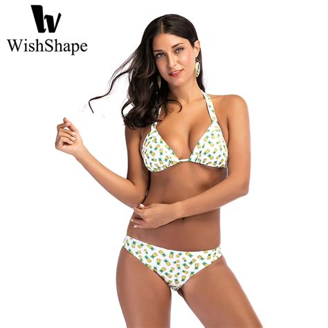 Sexy Pineapple Bikini Set Two Pieces Swimsuit Bikinis Push Up Padded