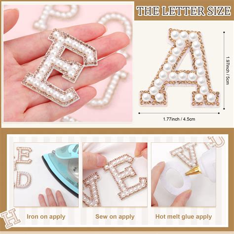 Snapklik WILLBOND 78 Pcs Pearl Letter Patches Pearl Iron On