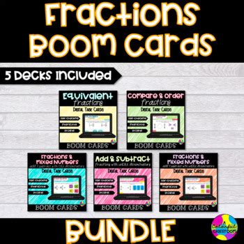 Fractions Boom Cards Digital Task Cards Bundle By A Colorful Classroom