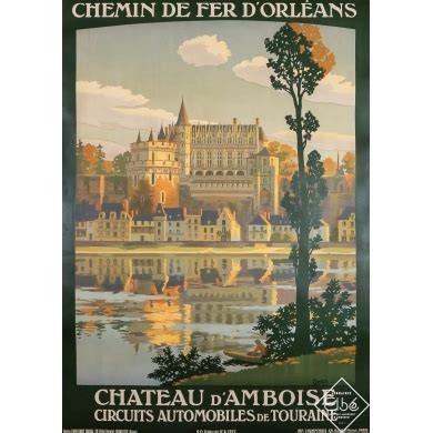 Affiche ancienne Chemin de fer d Orléans Château d Amboise de Constant