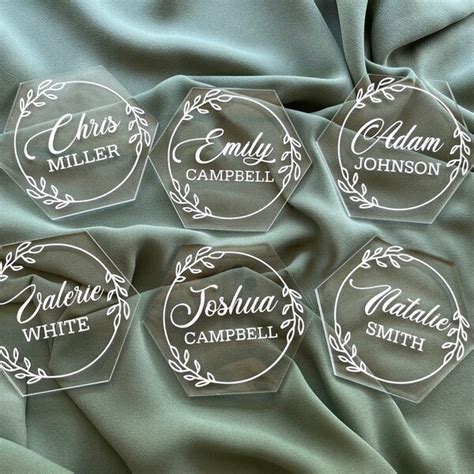 Acrylic Hexagon Place Cards Etsy