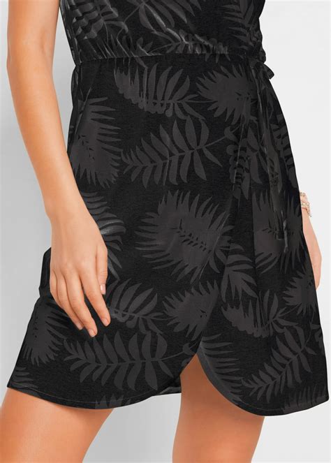 Bpc Bpc Black Tropical Print Burnout Wrap Beach Dress Size 1012